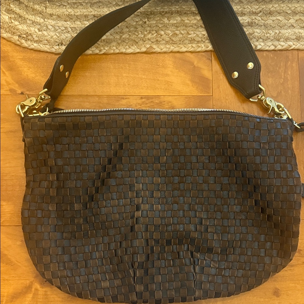 Clare V Woven Leather Moyen Messenger
